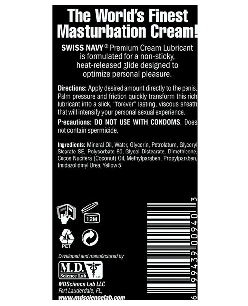 Swiss Navy Premium Masturbation Cream - 5 oz Tube