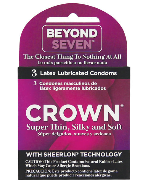 Crown Lubricated Condoms - Box of 3