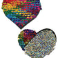 Pastease Premium Color Changing Flip Sequins Heart - Rainbow O/S