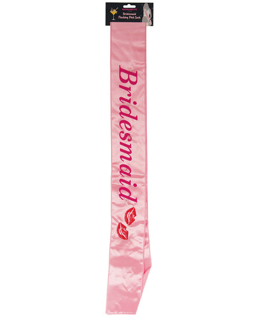 Bachelorette Bridesmaid Flashing Sash w/Kisses - Pink