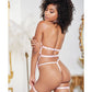 Adore Lilia Adjustable Strappy Teddy w/Garters Pink O/S