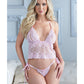 Allure Gigi Peek a Boo Babydoll w/Tie Side Open Panty Pink L/XL