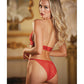 Allure Halter Ouverte Lace Teddy Red O/S