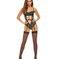 Bombshell Boudoir Strap Overlay Teddy Black LG