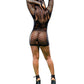 Beverly Hills Naughty Girl Long Sleeve Fishnet & Mesh Dress Black O/S