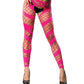 Beverly Hills Naughty Girl Crotchless Mesh & Fishnet Leggings Pink O/S