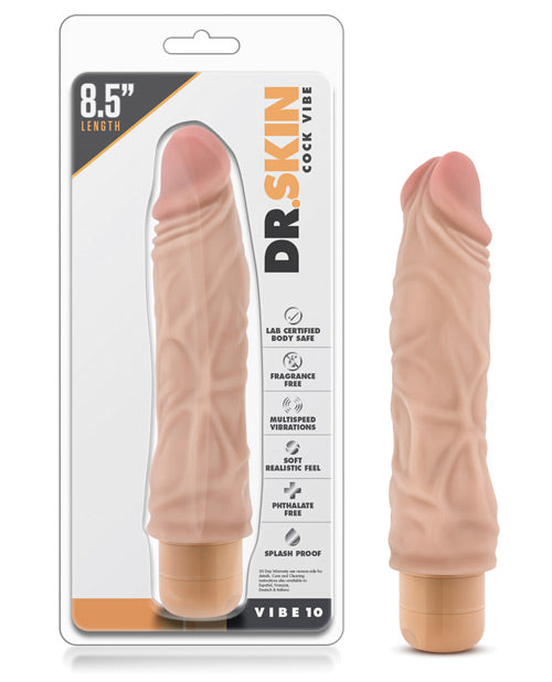 Blush Dr Skin Vibrating Dildo #10 | Beige Realistic Dildo | Waterproof 8.5" Big Dildo | Best Vibrator for Women