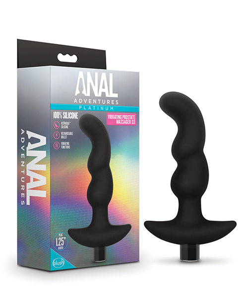 Blush Anal Adventures Platinum Silicone Vibrating Prostate Massager 03 - Black