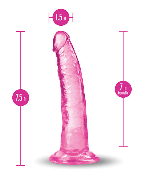 Blush B Yours Plus Realistic Dildo | 7" Big Dildo | Pink Suction Cup Dildo