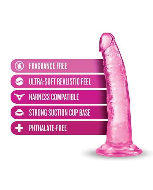 Blush B Yours Plus Realistic Dildo | 7" Big Dildo | Pink Suction Cup Dildo