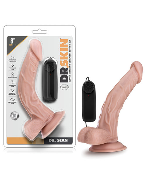 Blush Dr Sean Vibrating Dildo | 8" Big Dildo | Vanilla Suction Cup Dildo