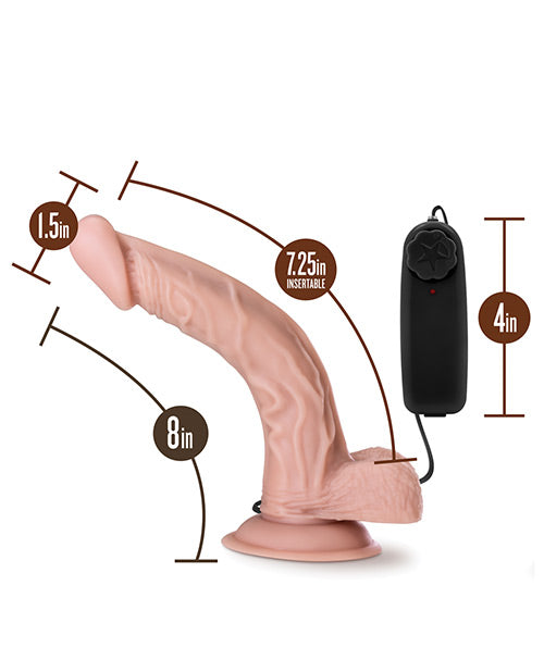 Blush Dr Sean Vibrating Dildo | 8" Big Dildo | Vanilla Suction Cup Dildo