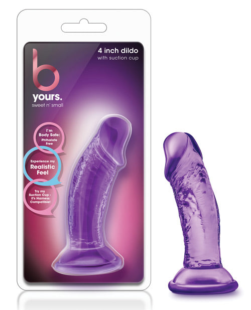 Blush Large Dildo | Sweet n Small 4" Big Dildo | Purple Suction Cup Dildo | Best Dildo