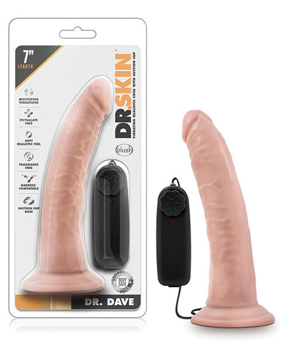 Blush Dr Skin Vibrating Dildo | 7" Big Dildo | Vanilla Suction Cup Dildo