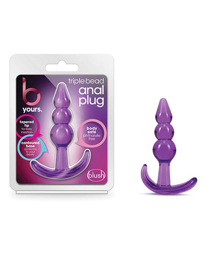 Blush B Yours Triple Bead Anal Plug - Purple