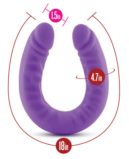 Blush 18" Big Dildo | Slim Double Dildo | Ruse Giant Dildo | Purple Dildo | Double Sided Dildo