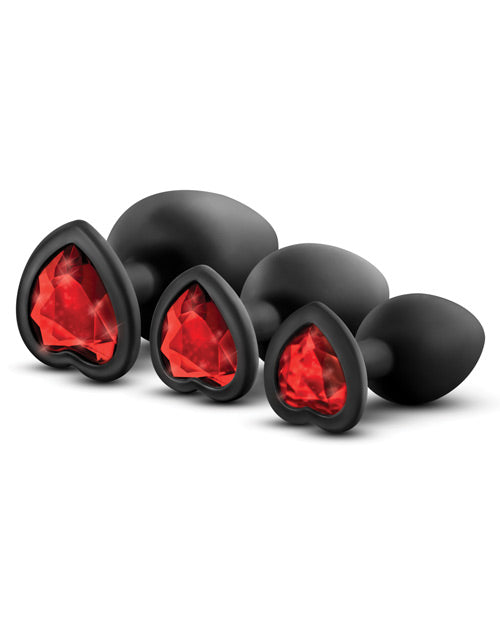 Blush Luxe Bling Plugs Training Kit - Black w/Red Gems