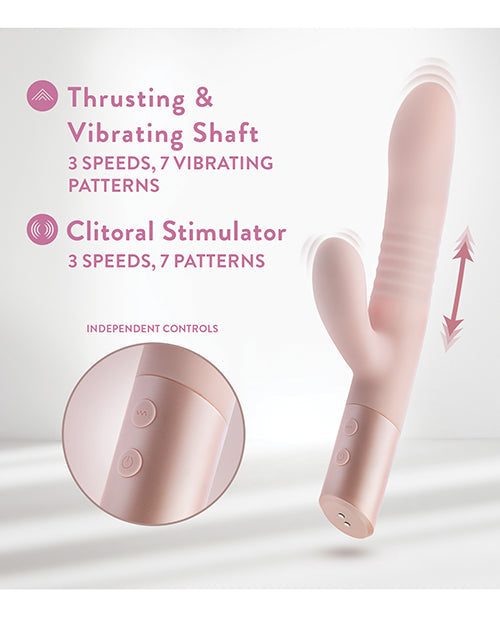 Blush Fraya Rabbit Vibrator | Rechargeable G Spot Vibrator | 10-Mode Pink Clit Vibrator | Best Vibrator for Women