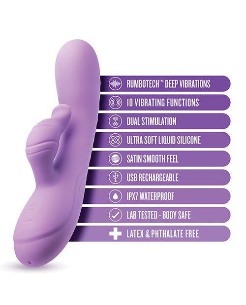 Blush Evelyn Rabbit Vibrator | Purple G Spot Vibrator | 10-Mode Clit Vibrator | Best Vibrator for Women