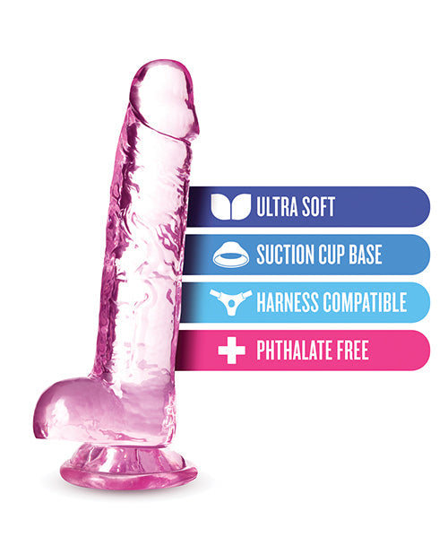 Blush 7" Big Dildo | Crystalline Rose Large Dildo | Suction Cup Dildo | Best Dildo