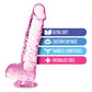 Blush Large Dildo | Rose 6" Big Dildo | Crystalline Dildo Suction Cup Dildo | Best Dildo