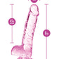 Blush Large Dildo | Rose 6" Big Dildo | Crystalline Dildo Suction Cup Dildo | Best Dildo