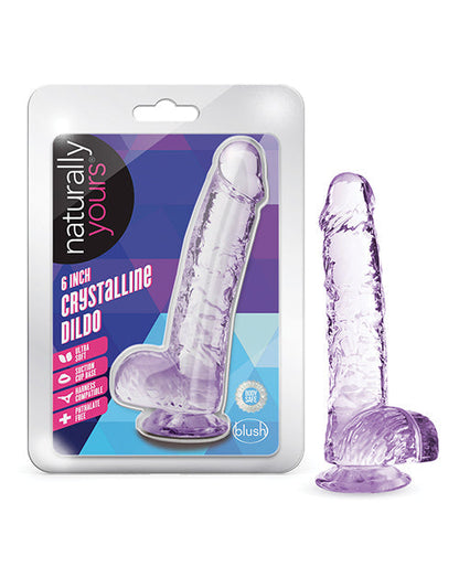 Blush Large Dildo | 6" Big Dildo | Crystalline Amethyst Suction Cup Dildo | Best Dildo