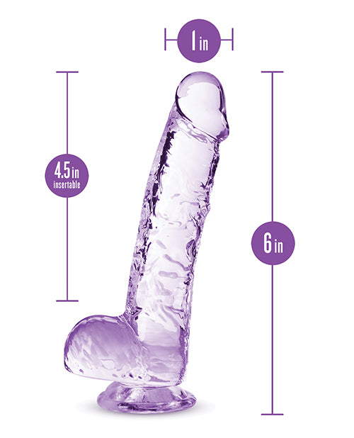 Blush Large Dildo | 6" Big Dildo | Crystalline Amethyst Suction Cup Dildo | Best Dildo