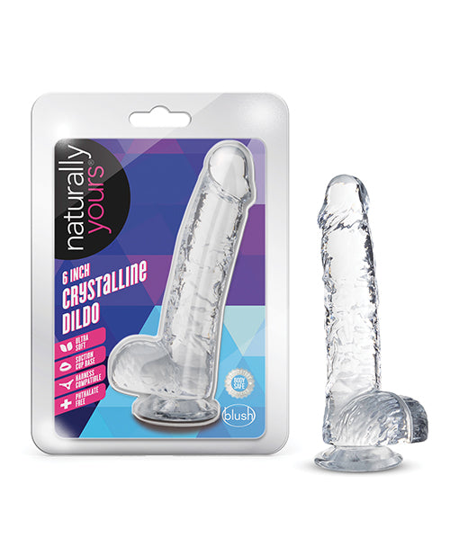 Blush Realistic Dildo | 6" Big Dildo | Crystalline Diamond Suction Cup Dildo