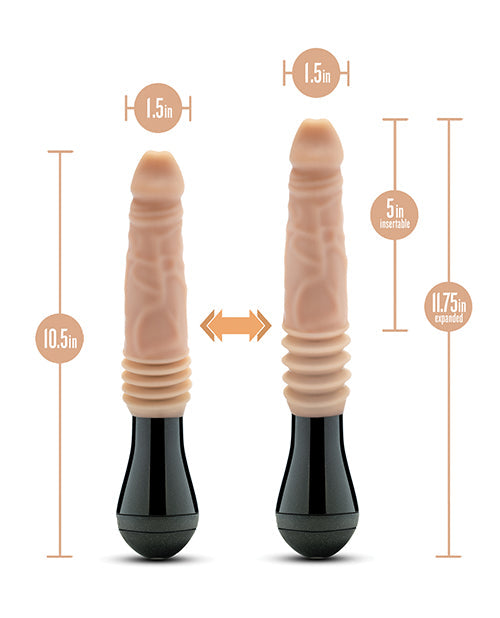 Blush Dr. Skin Silicone Dr. Knight Thrusting Gyrating Vibrating Dildo - Beige