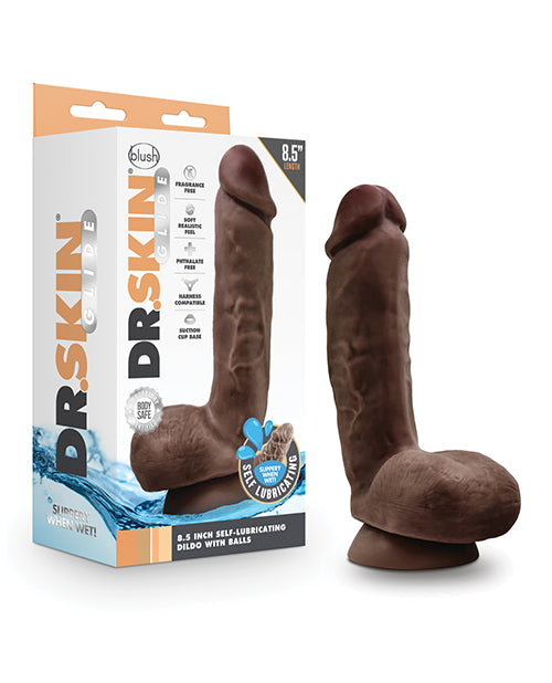 Blush 8.5" Big Black Dildo | Self Lubricating Chocolate Suction Cup Dildo