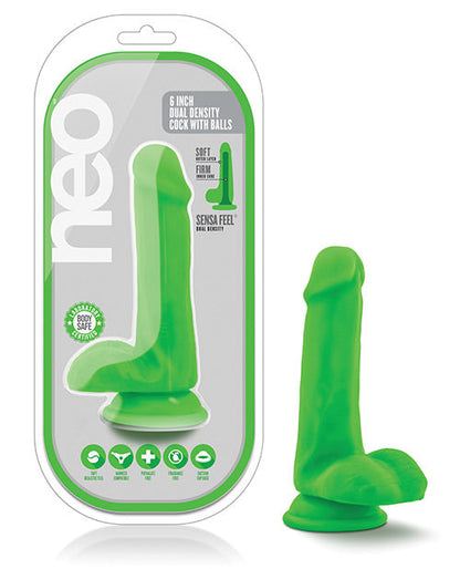 Blush Neo Large Dildo | Dual Density 6" Big Dildo | Green Suction Cup Dildo | Best Dildo