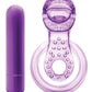 Blush Play with Me Lick it Vibrating Double Strap Cockring - Purple