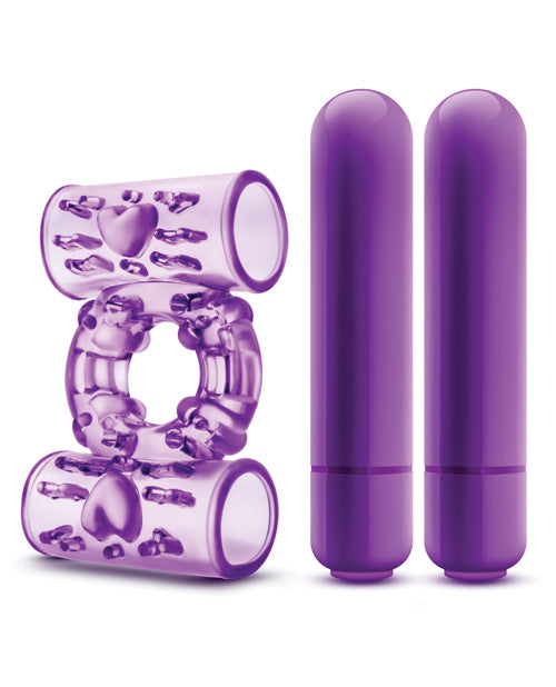 Blush Play With Me Double Play Dual Vibrating Cockring - Purple