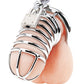 Blue Line Deluxe Chastity Cage - Silver