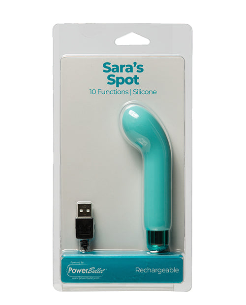 Sara's Spot Rechargeable Bullet w/G Spot Sleeve - 10 Functions Teal