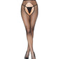 Fishnet Natural Waist Crotchless Pantyhose Black O/S