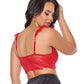 Scallop Stretch Lace Soft Cup Bralette - Red O/S