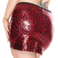 Darque Metallic Wet Look Skirt - Red/Black 1X/2X