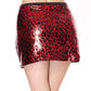 Darque Metallic Wet Look Skirt - Red/Black LG