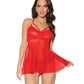 Holiday Scallop Stretch Lace & Mesh Bab