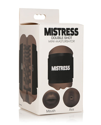 Curve Toys Mistress Double Shot Mini Masturbator Ass & Mouth - Dark