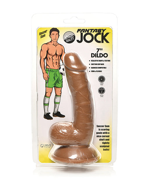 Curve Toys Realistic Dildo with Balls | Soccer Sam 7" Big Dildo | Suction Cup Dildo