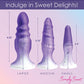 Curve Toys Simply Sweet Silicone Butt Plug Set - Purple