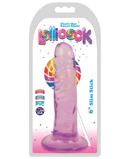 Curve Toys Realistic Dildo | Lollicock 6" Big Dildo | Slim Stick Grape Ice Suction Cup Dildo