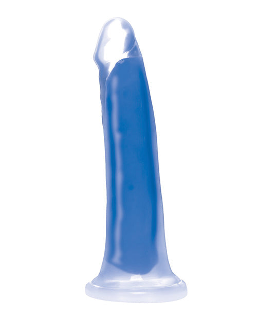 Curve Toys Large Dildo | Lollicock 7" Big Dildo | Glow In The Dark Silicone Blue Suction Cup Dildo