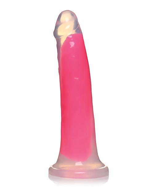 Curve Toys Large Dildo | Pink 7" Big Dildo | Glow In The Dark Silicone Suction Cup Dildo