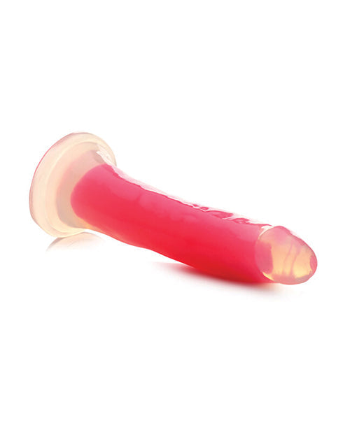 Curve Toys Large Dildo | Pink 7" Big Dildo | Glow In The Dark Silicone Suction Cup Dildo