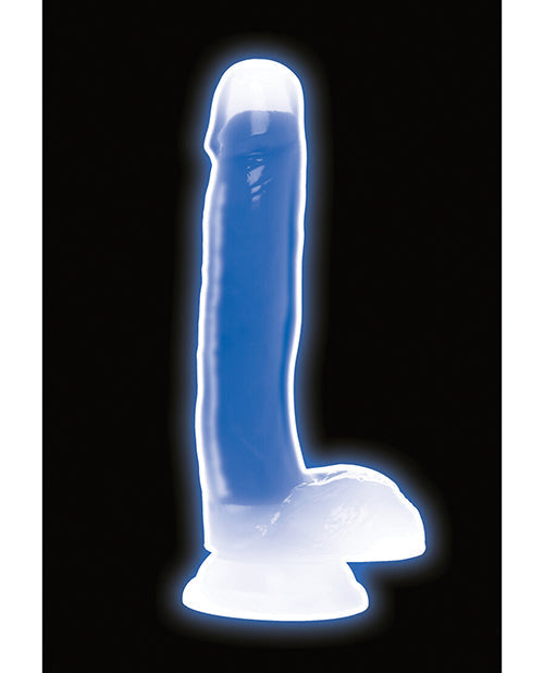 Curve Toys Large Dildo | Blue 7" Big Dildo | Glow In The Dark Silicone Suction Cup Dildo