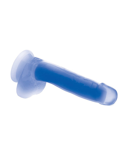 Curve Toys Large Dildo | Blue 7" Big Dildo | Glow In The Dark Silicone Suction Cup Dildo